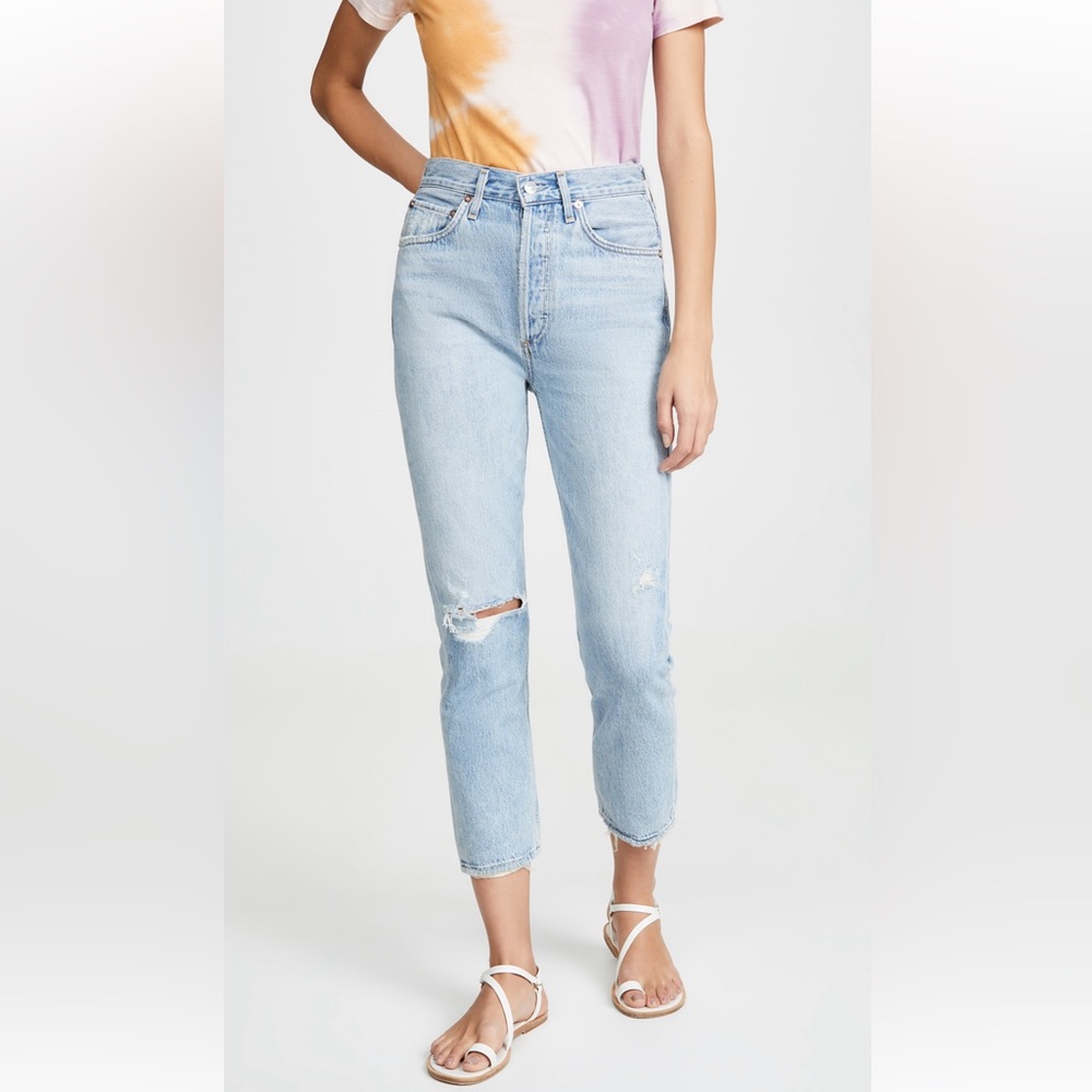 Agolde Riley High Rise Straight Crop Jeans